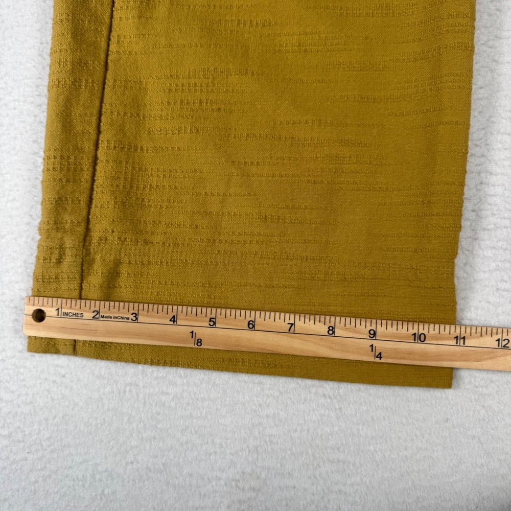 Sezane Wide Leg Pants Women 34 Mustard Yellow Cotton Coastal Boho Paperbag Waist - Picture 6 of 10